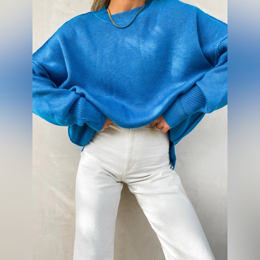 Stitch + Feather Long Sleeve Crewneck Sweater